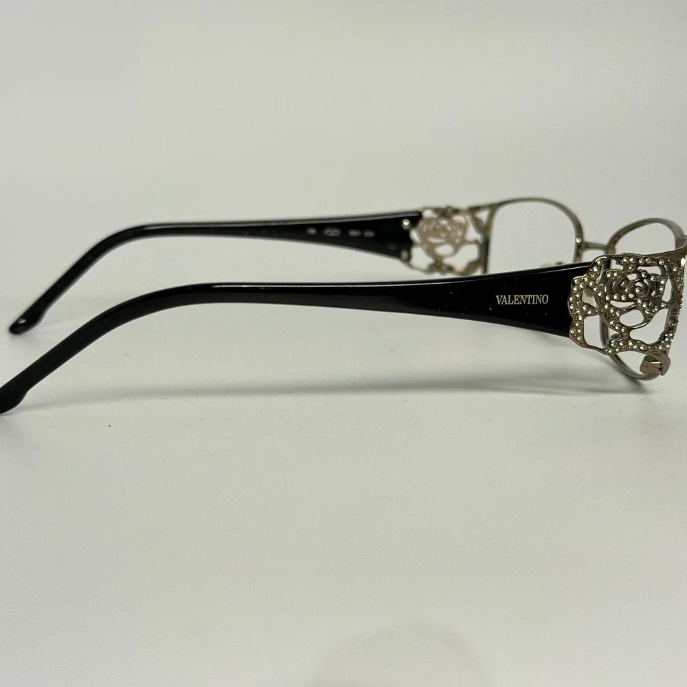 Valentino 5651 6D0 Bronze Rose Crystal Eyeglasses Frames 53-17-135 Made in Italy